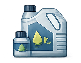 Icono de envases de aceite y lubricante para motores 2T